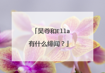 吴尊和Ella有什么绯闻?