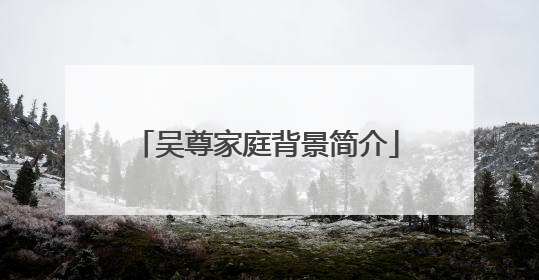 吴尊家庭背景简介