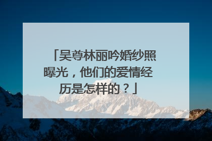 吴尊林丽吟婚纱照曝光，他们的爱情经历是怎样的？