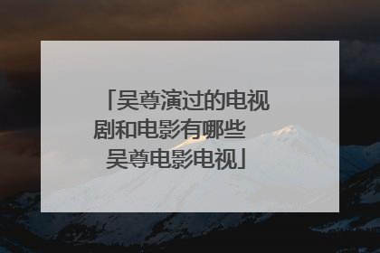 吴尊演过的电视剧和电影有哪些 吴尊电影电视