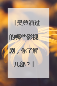 吴尊演过的哪些影视剧，你了解几部？