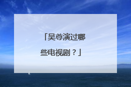 吴尊演过哪些电视剧?