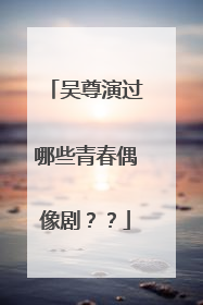 吴尊演过哪些青春偶像剧??