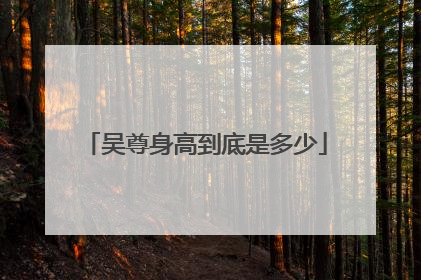 吴尊身高到底是多少