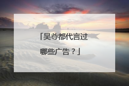 吴尊都代言过哪些广告？