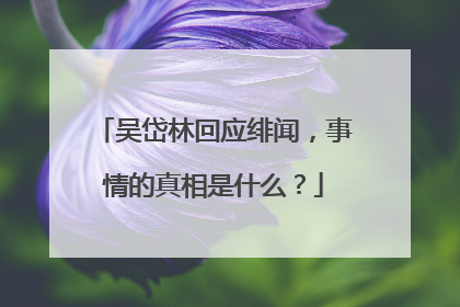 吴岱林回应绯闻，事情的真相是什么？