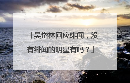 吴岱林回应绯闻,没有绯闻的明星有吗?