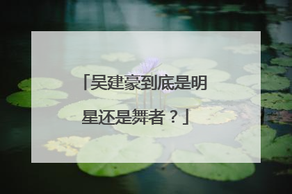 吴建豪到底是明星还是舞者？