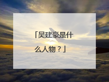 吴建豪是什么人物?