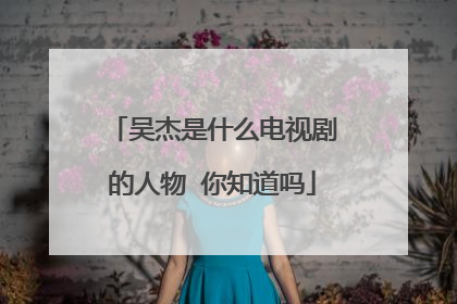 吴杰是什么电视剧的人物 你知道吗