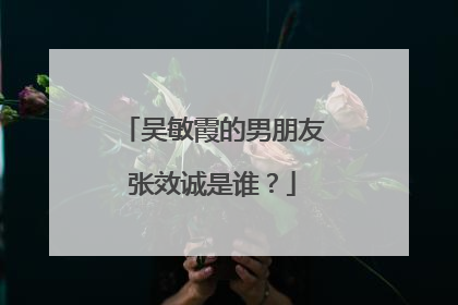 吴敏霞的男朋友张效诚是谁?