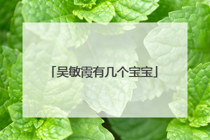 吴敏霞有几个宝宝