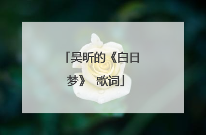 吴昕的《白日梦》 歌词