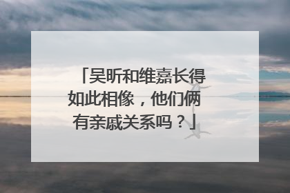 吴昕和维嘉长得如此相像，他们俩有亲戚关系吗？