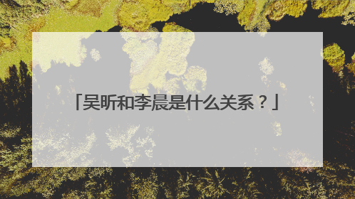吴昕和李晨是什么关系？