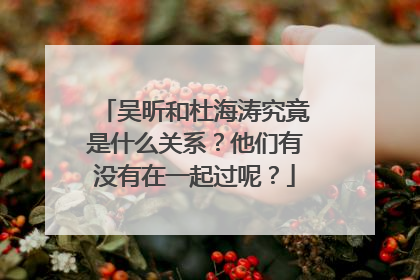吴昕和杜海涛究竟是什么关系？他们有没有在一起过呢？