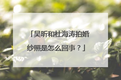 吴昕和杜海涛拍婚纱照是怎么回事?