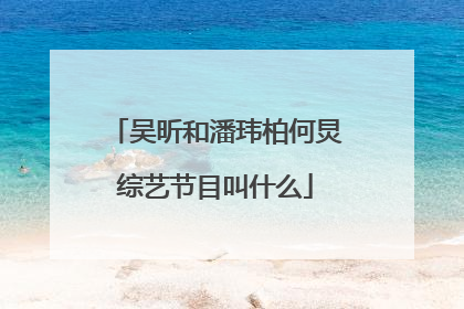 吴昕和潘玮柏何炅综艺节目叫什么