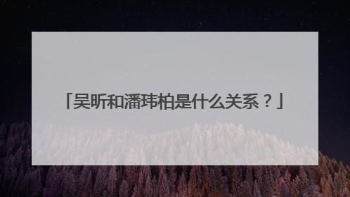 吴昕和潘玮柏是什么关系?
