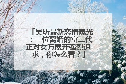 吴昕最新恋情曝光:一位离婚的富二代正对女方展开强烈追求,你怎么看?