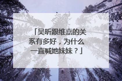 吴昕跟维嘉的关系有多好，为什么一直喊她妹妹？