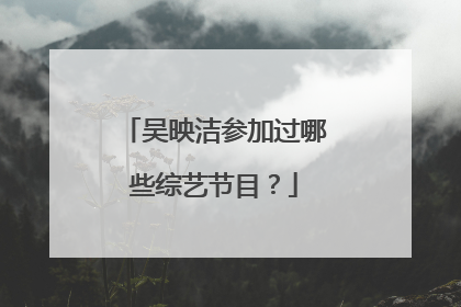 吴映洁参加过哪些综艺节目？