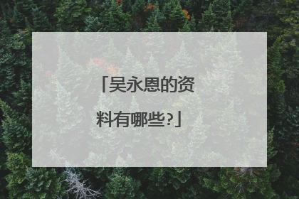 吴永恩的资料有哪些?