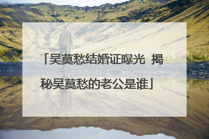 吴莫愁结婚证曝光 揭秘吴莫愁的老公是谁