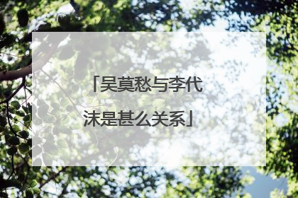 吴莫愁与李代沫是甚么关系