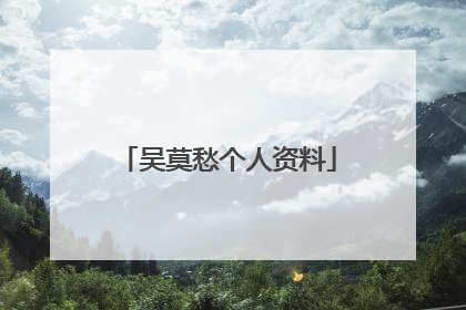吴莫愁个人资料