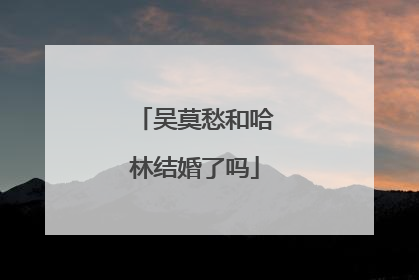 吴莫愁和哈林结婚了吗