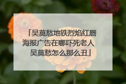 吴莫愁地铁烈焰红唇海报广告在哪吓死老人 吴莫愁怎么那么丑