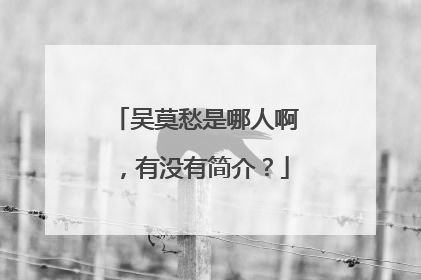 吴莫愁是哪人啊,有没有简介?