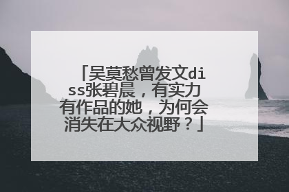 吴莫愁曾发文diss张碧晨,有实力有作品的她,为何会消失在大众视野?