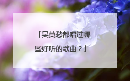 吴莫愁都唱过哪些好听的歌曲？