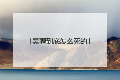 吴聘到底怎么死的