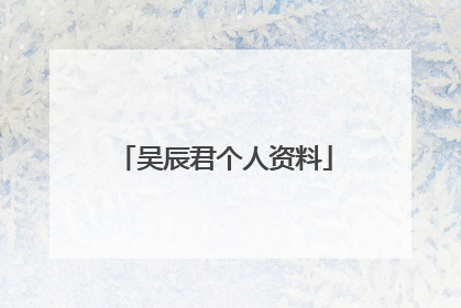 吴辰君个人资料