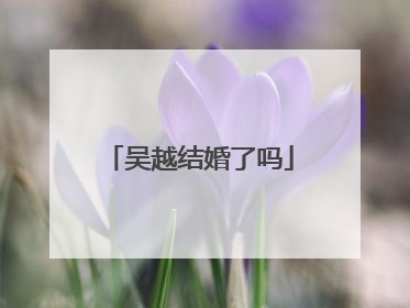 吴越结婚了吗