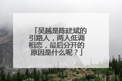 吴越是陈建斌的引路人，两人低调相恋，最后分开的原因是什么呢？