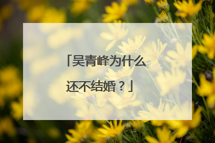 吴青峰为什么还不结婚？