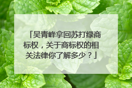 吴青峰拿回苏打绿商标权，关于商标权的相关法律你了解多少？