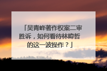 吴青峰著作权案二审胜诉,如何看待林暐哲的这一波操作?