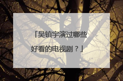 吴镇宇演过哪些好看的电视剧？