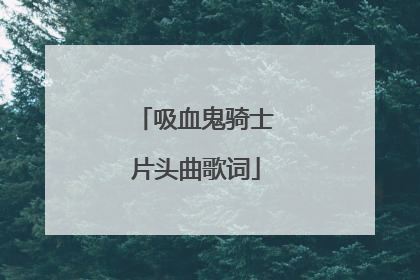 吸血鬼骑士片头曲歌词
