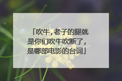 吹牛,老子的腿就是你们吹牛吹断了,是哪部电影的台词