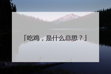 吃鸡,是什么意思?