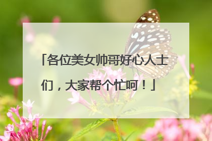 各位美女帅哥好心人士们，大家帮个忙呵！