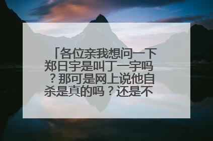 各位亲我想问一下郑日宇是叫丁一宇吗?那可是网上说他自杀是真的吗?还是不同的两个人?