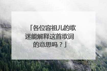 各位容祖儿的歌迷能解释这首歌词的意思吗？