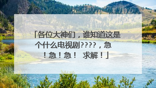 各位大神们,谁知道这是个什么电视剧????,急!急!急! 求解!